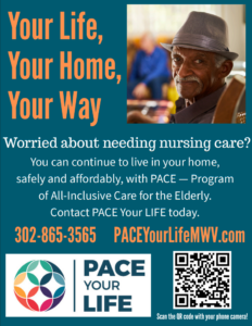 a flyer for a nursing facility with a picture of a man in a hat