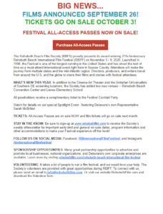 a flyer for a film festival