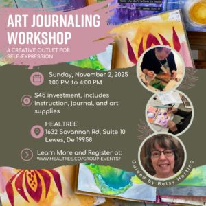 a flyer for an art journal workshop