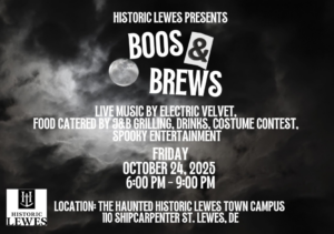 a flyer for a boos and brews event