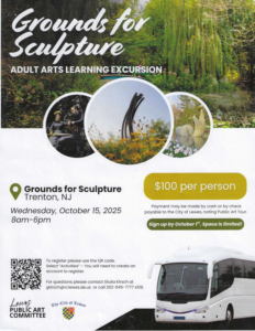 a flyer for a tour of the grounds for sculpture