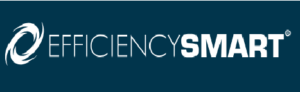 efficiency smart logo on a blue background