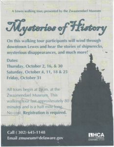 a flyer for a museum of history