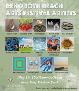a poster for the rehoboth beach arts festival