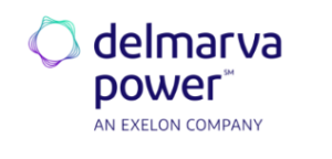 the delmarva power logo on a white background
