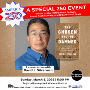 a flyer for a book festival with a picture of a man