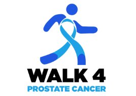 a blue and white logo with the words walk 4
