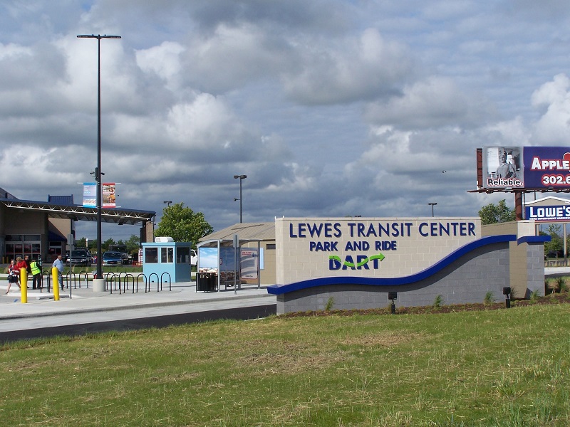 Exterior of the Lewes Transit Center Park and Ride